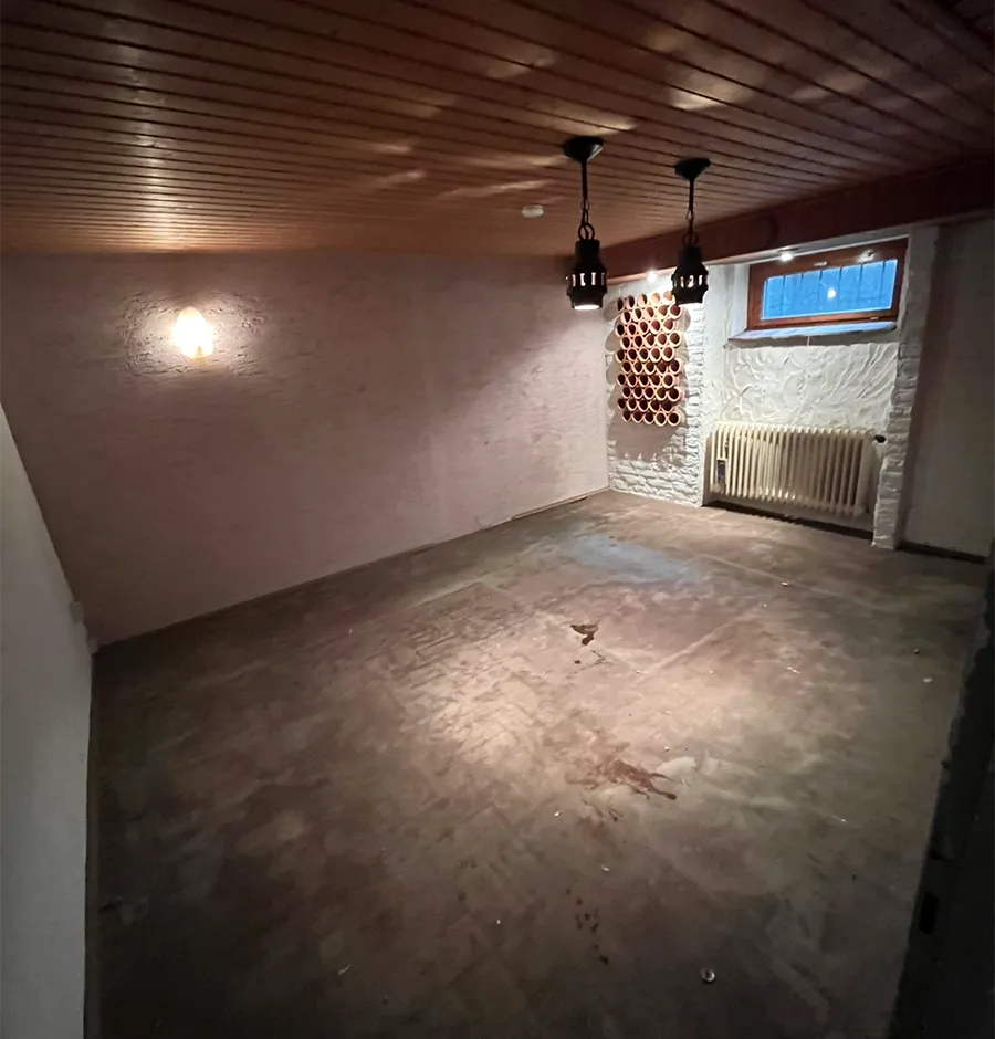 Entrümplung Erkelenz, besenrein geräumter Keller